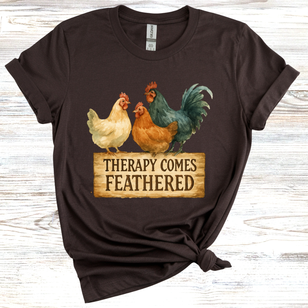 Therapy Comes Feathered T-Shirt