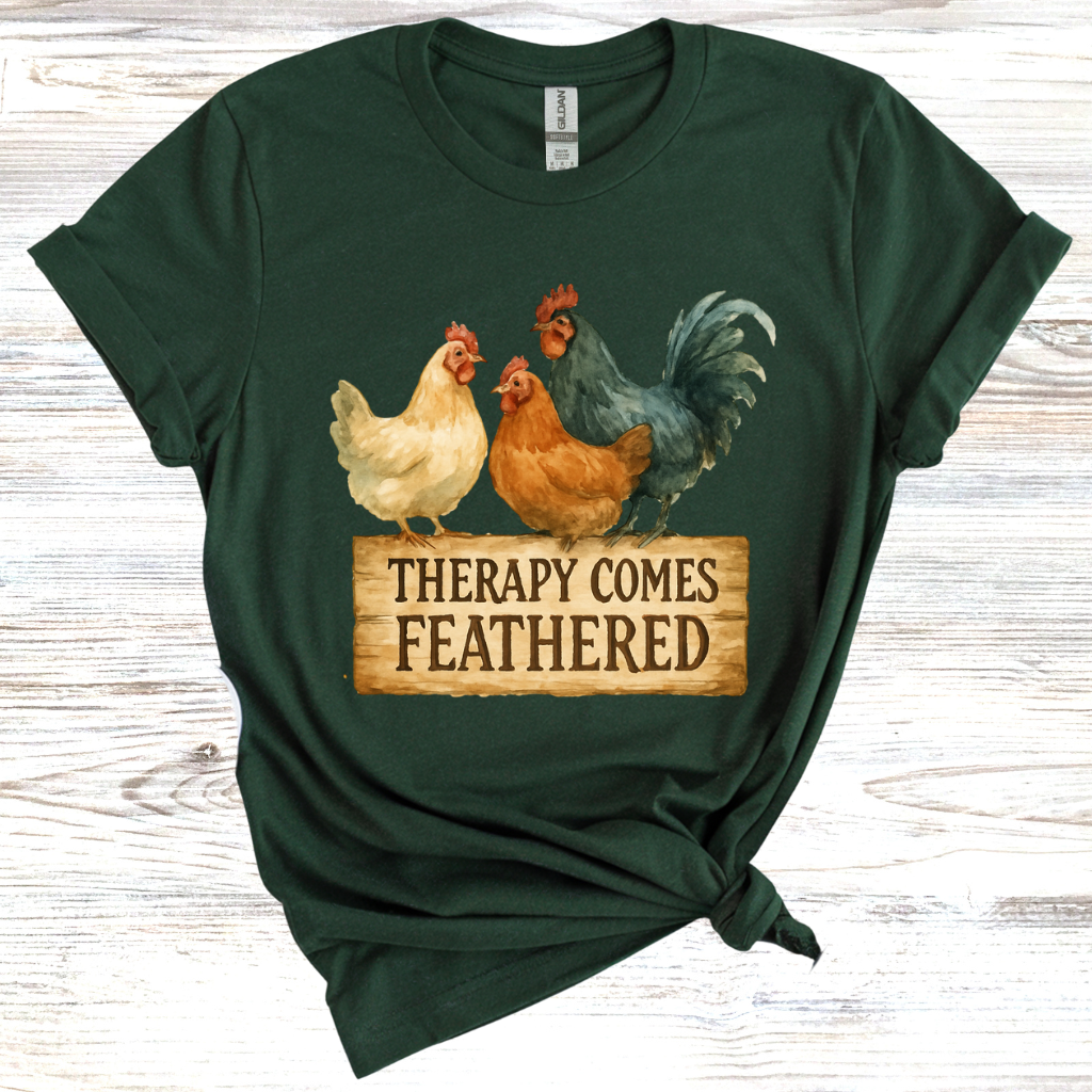 Therapy Comes Feathered T-Shirt