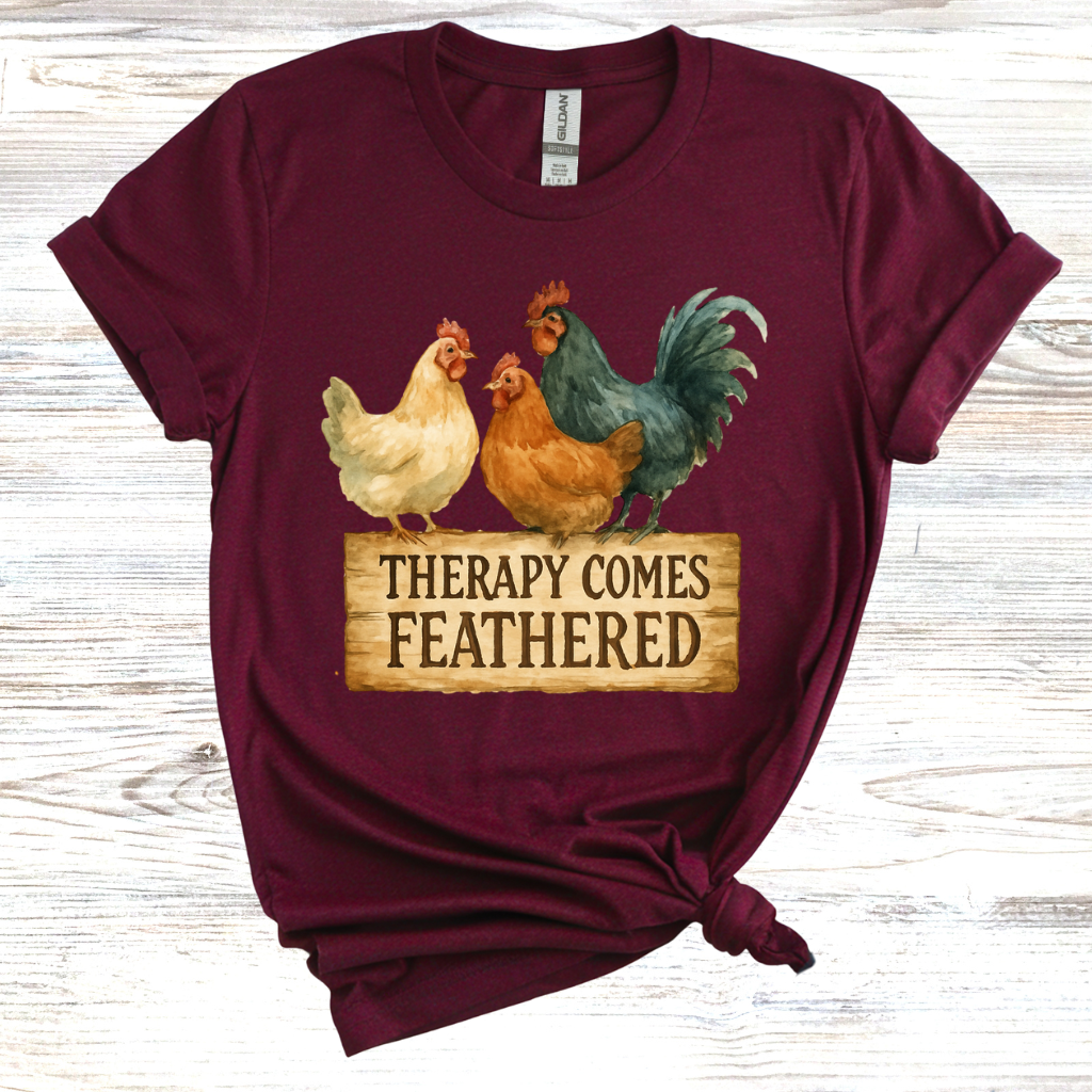 Therapy Comes Feathered T-Shirt