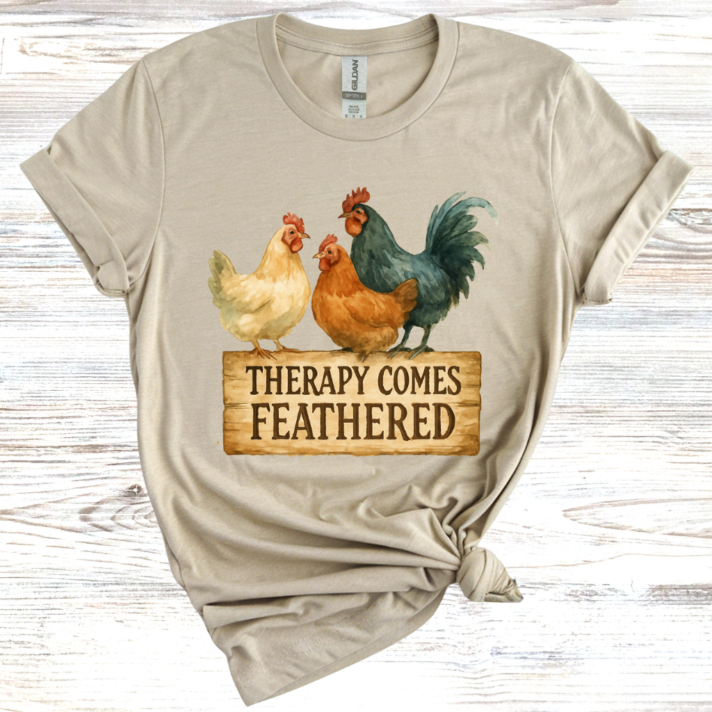 Therapy Comes Feathered T-Shirt