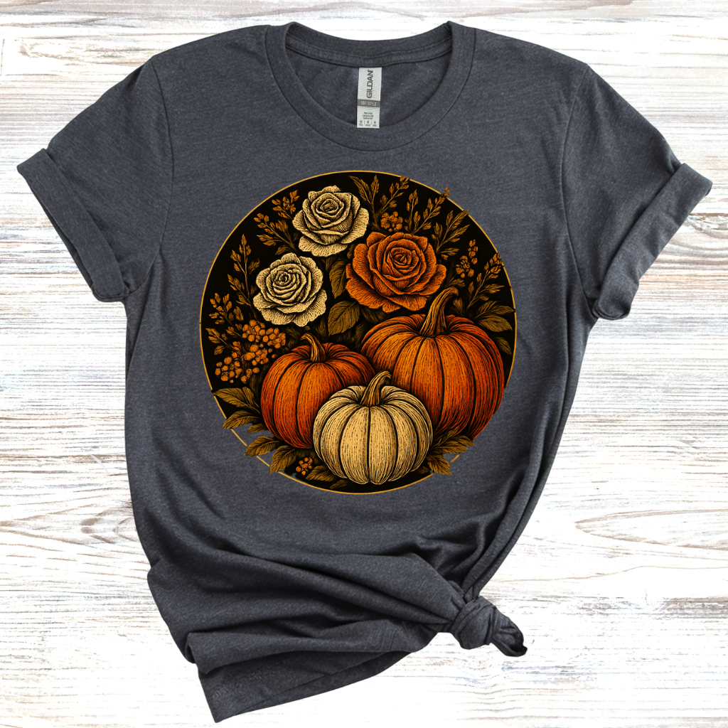 Fall Floral Pumpkin T-Shirt
