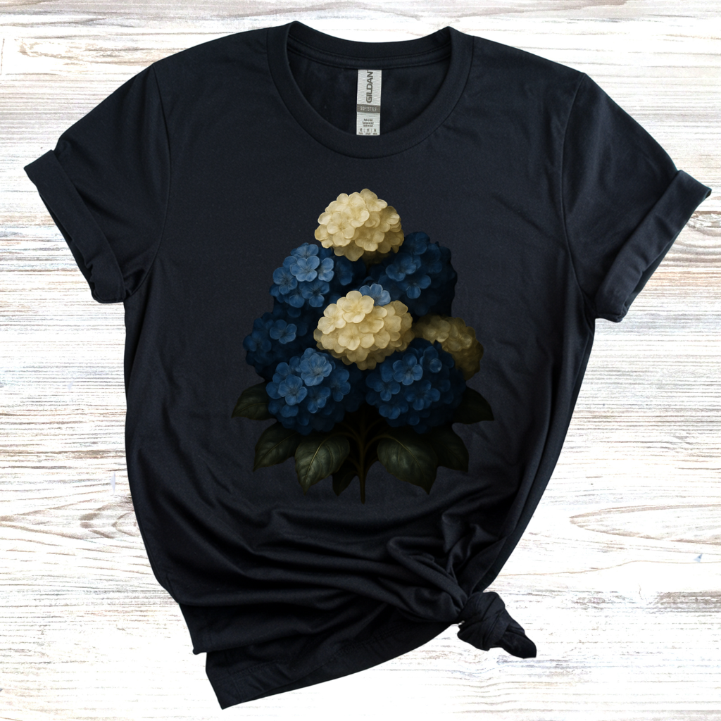 Blue & White Hydrangea T-Shirt