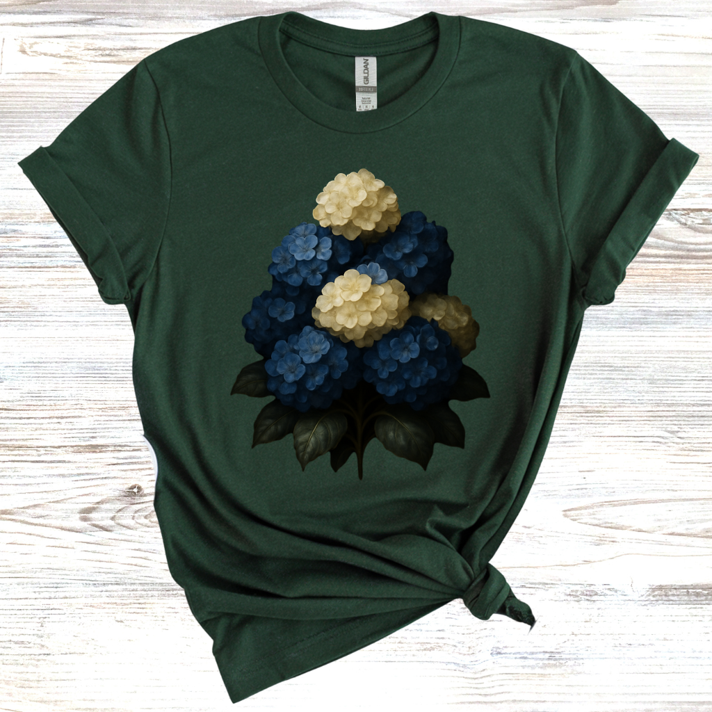 Blue & White Hydrangea T-Shirt