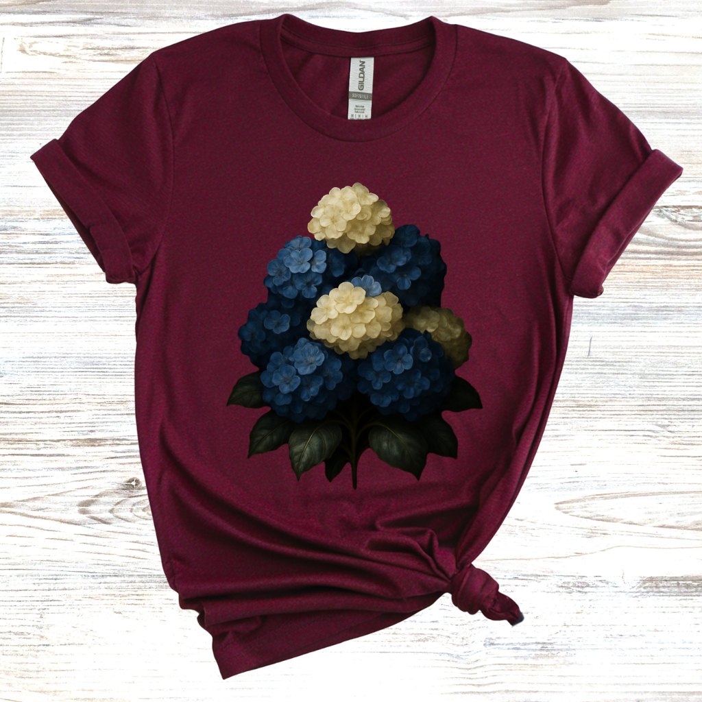 Blue & White Hydrangea T-Shirt