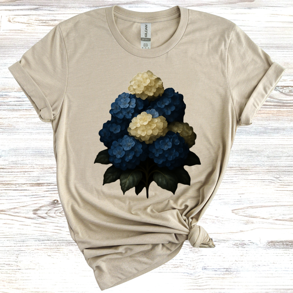 Blue & White Hydrangea T-Shirt
