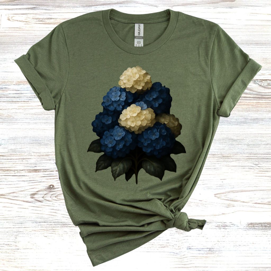 Blue & White Hydrangea T-Shirt