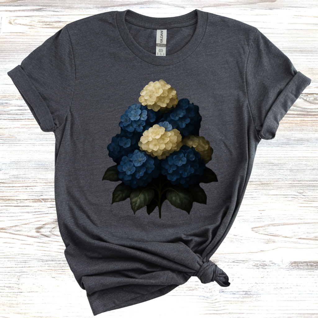 Blue & White Hydrangea T-Shirt
