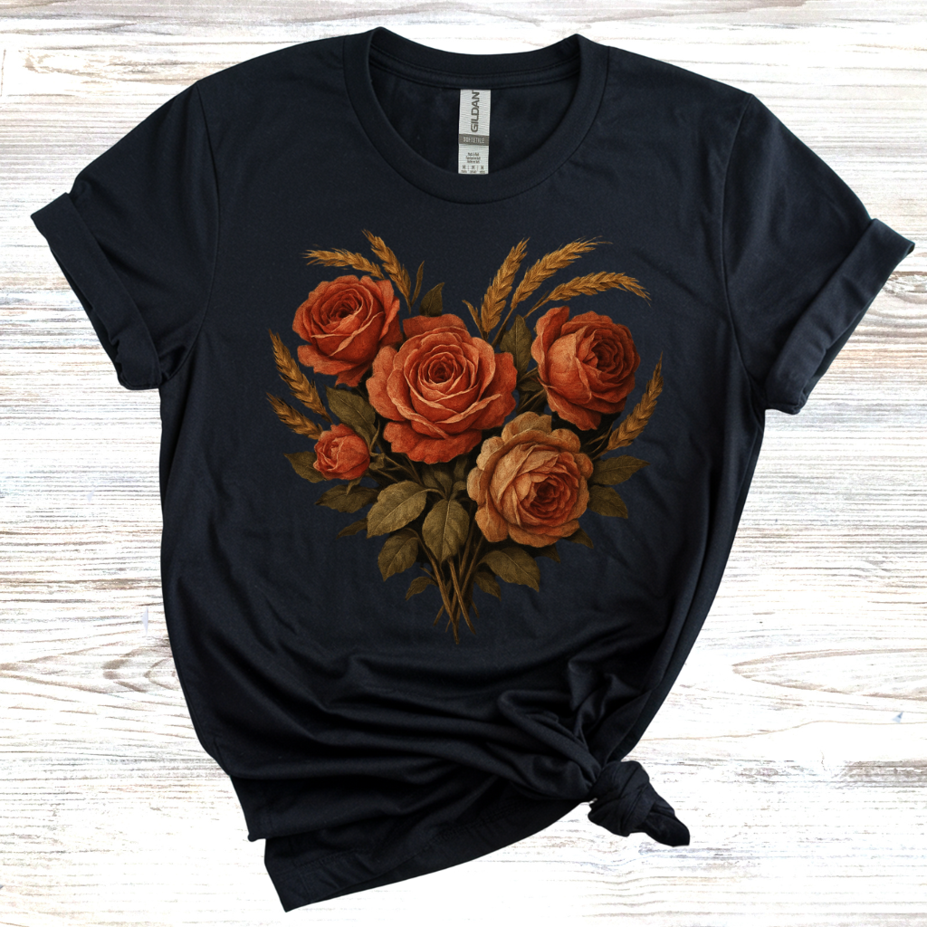 Vintage Floral Heart T-Shirt