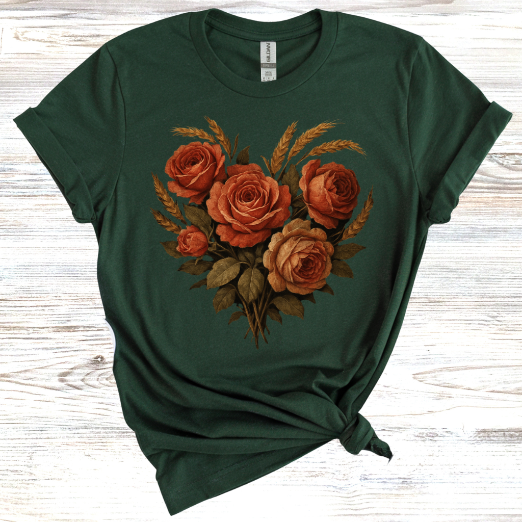 Vintage Floral Heart T-Shirt