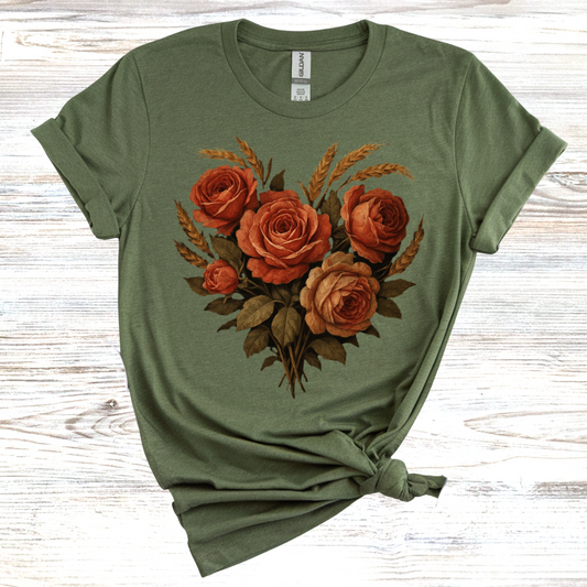 Vintage Floral Heart T-Shirt