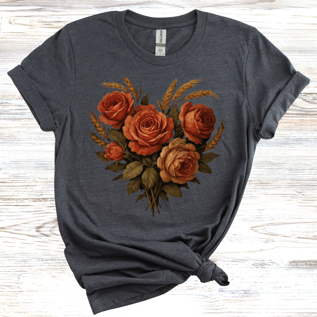 Vintage Floral Heart T-Shirt