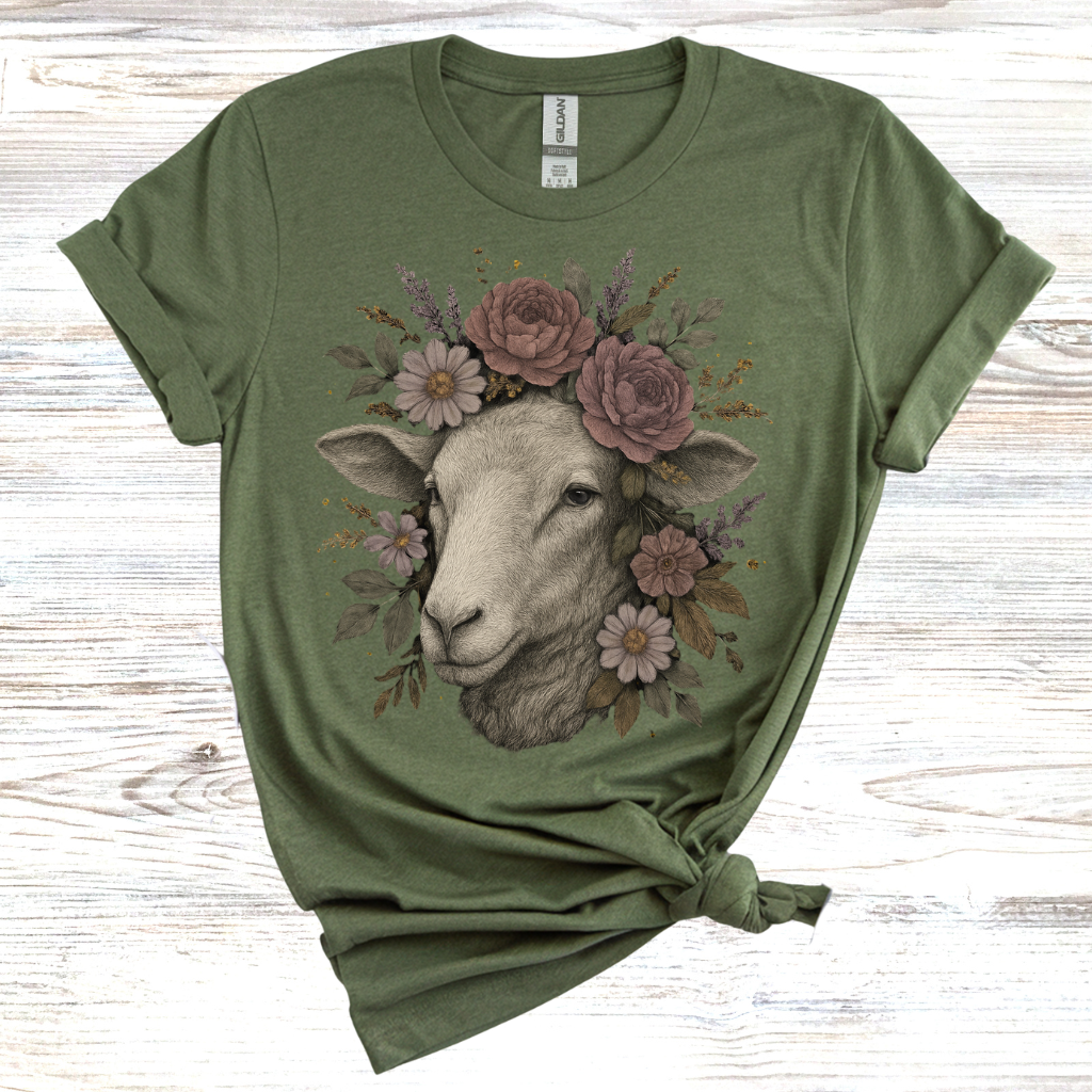 Floral Sheep T-Shirt