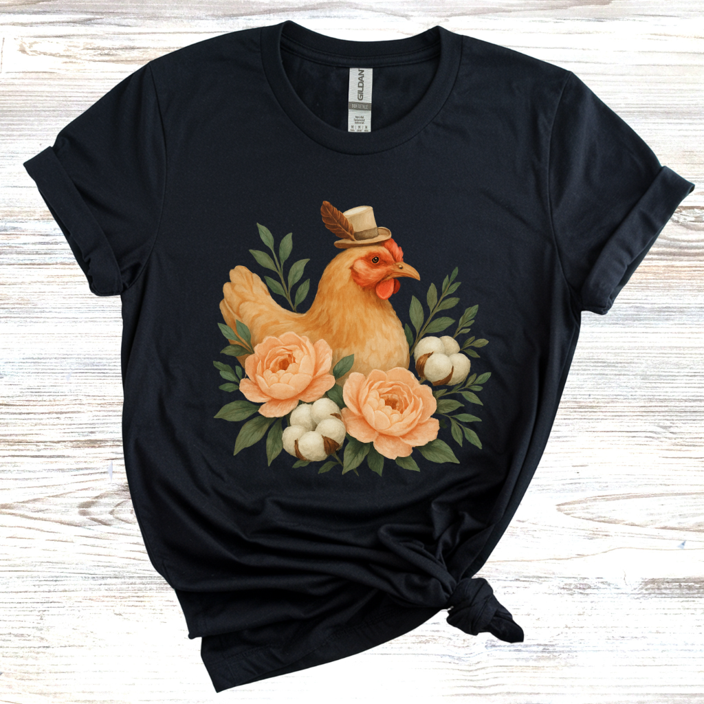 Charming Hen Floral T-Shirt