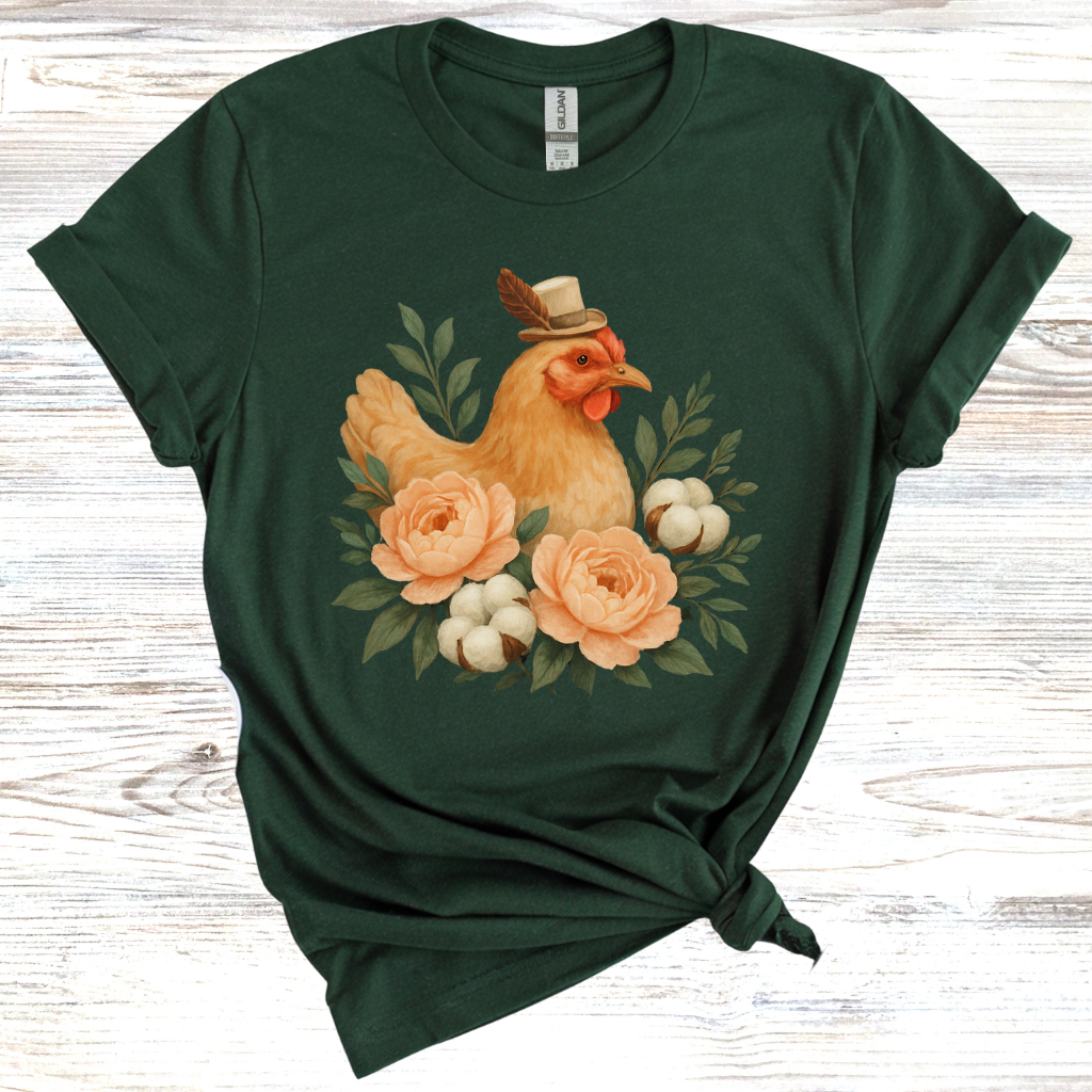 Charming Hen Floral T-Shirt