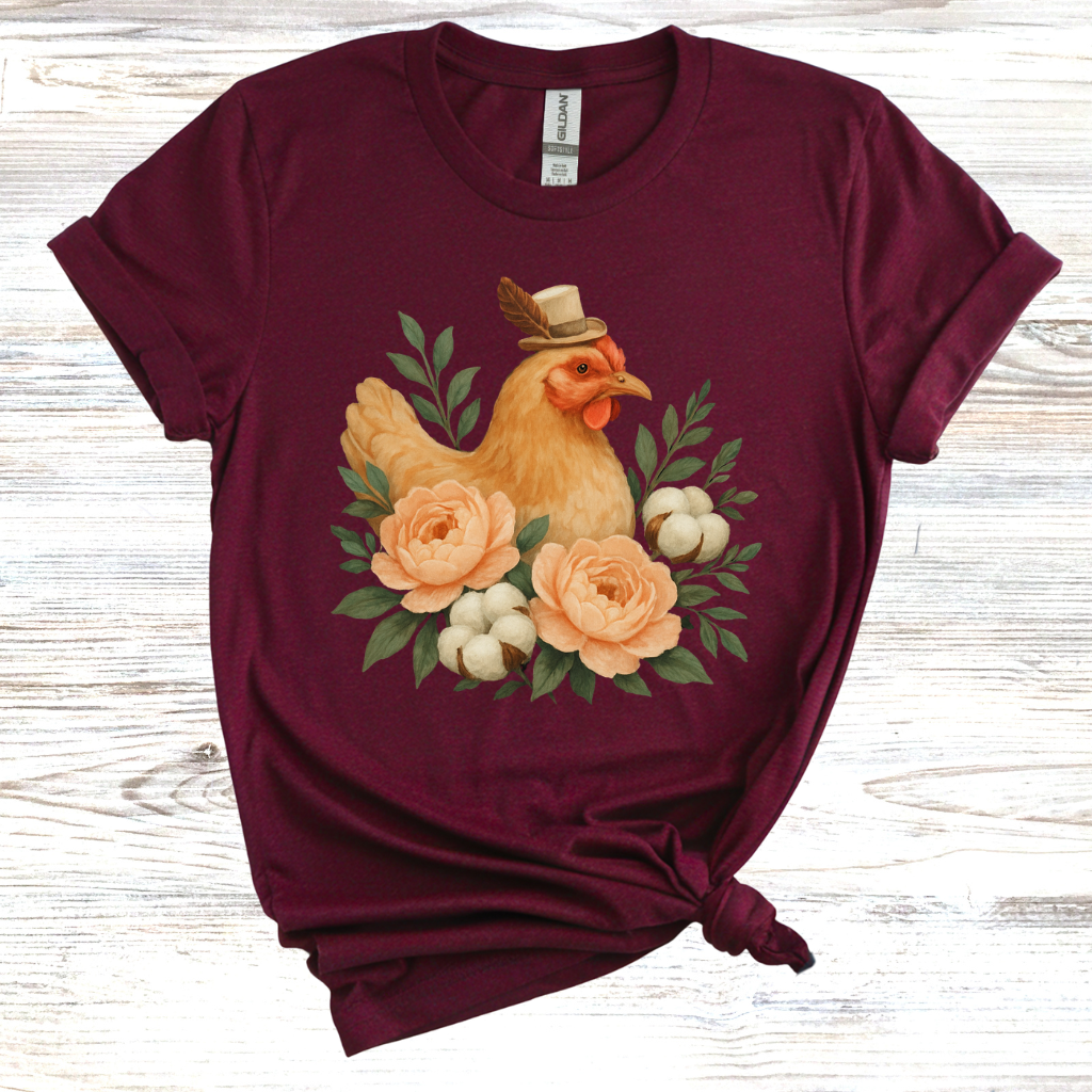 Charming Hen Floral T-Shirt
