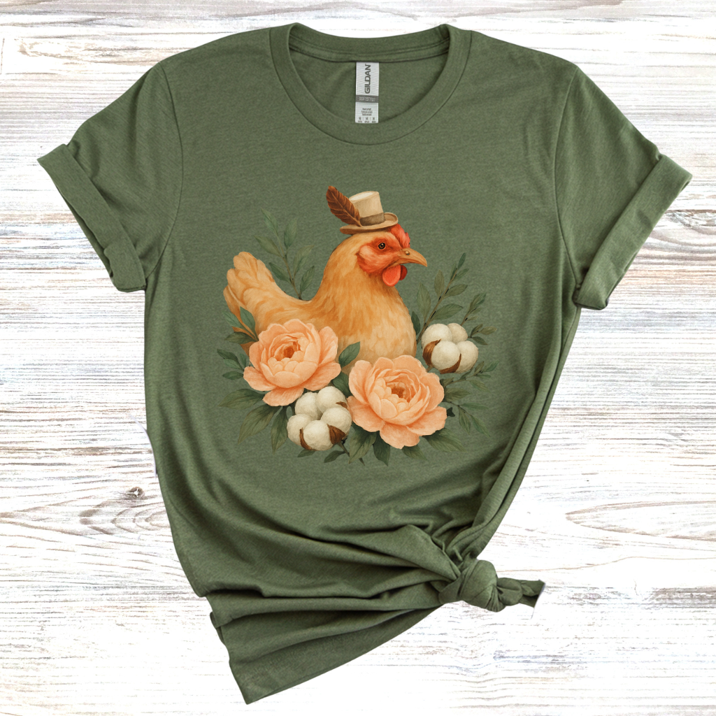 Charming Hen Floral T-Shirt