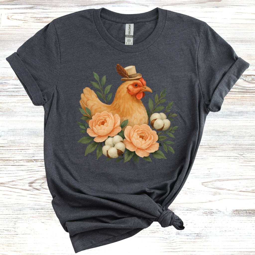 Charming Hen Floral T-Shirt