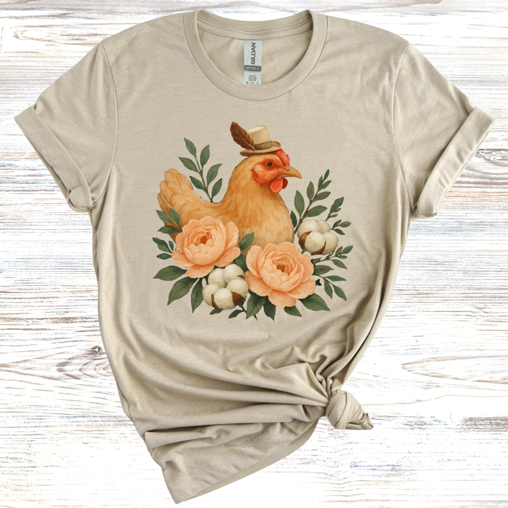 Charming Hen Floral T-Shirt