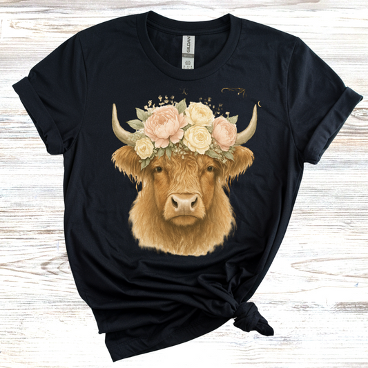 Floral Cow T-Shirt