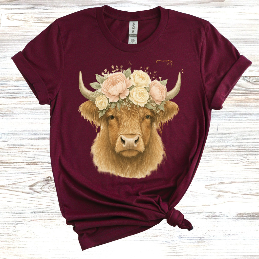 Floral Cow T-Shirt