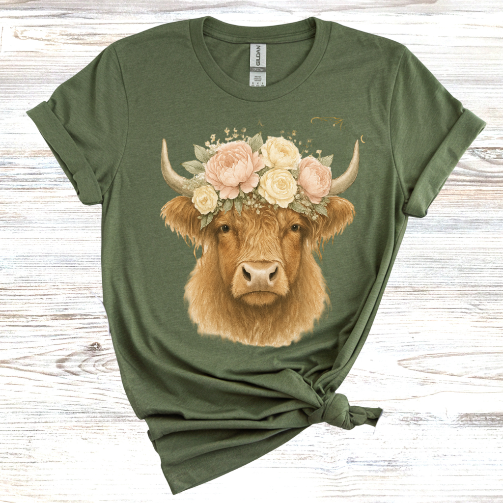 Floral Cow T-Shirt