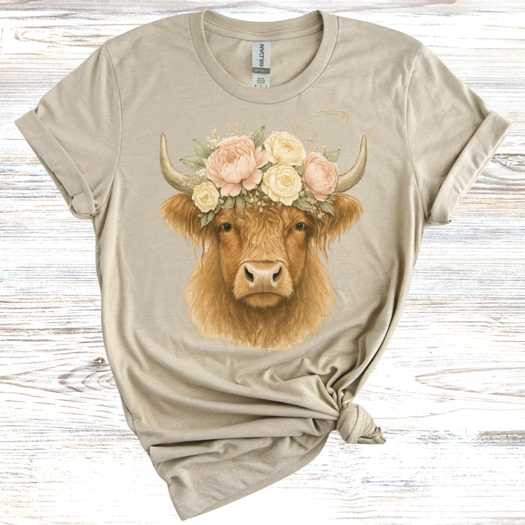 Floral Cow T-Shirt