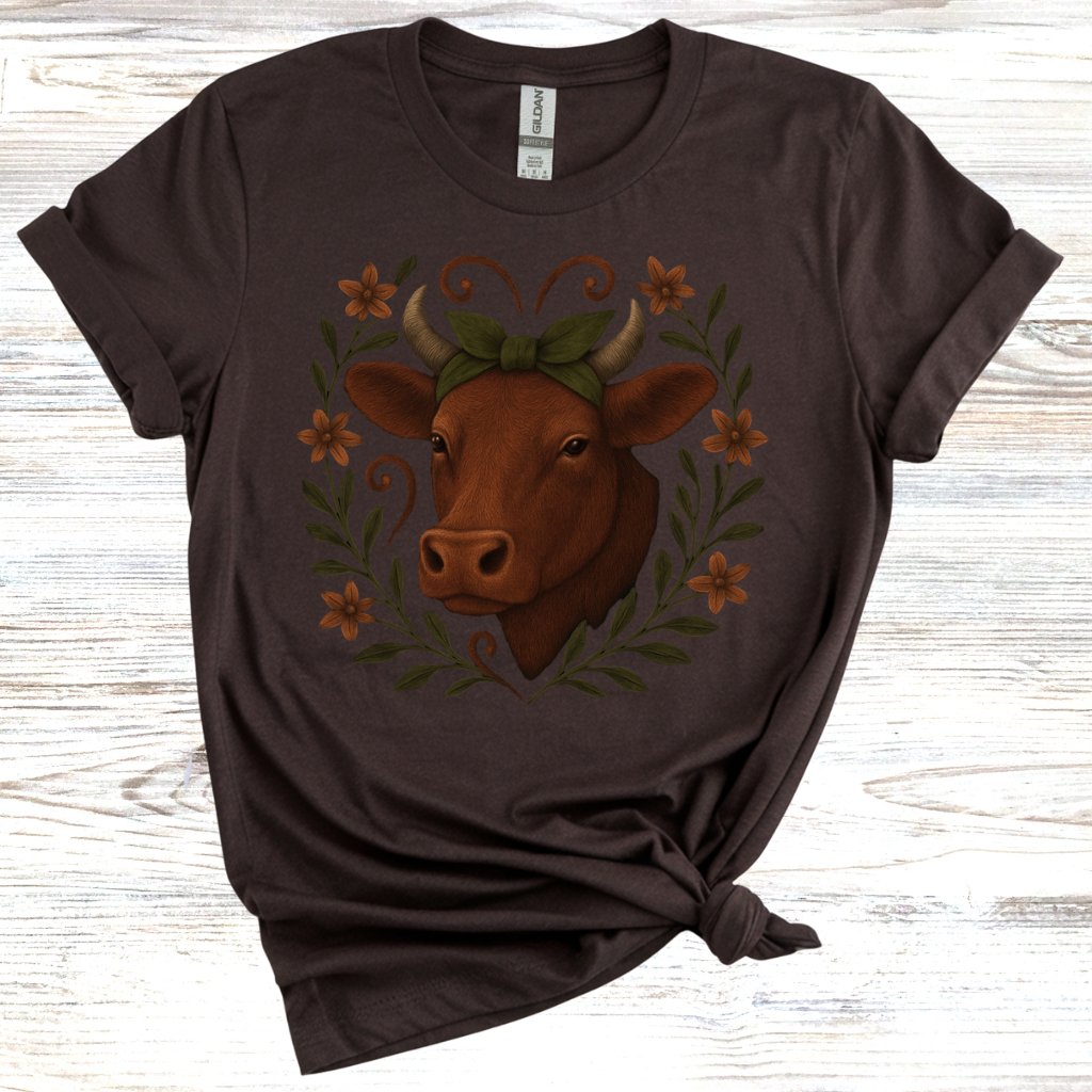 Vintage Cow Floral T-Shirt