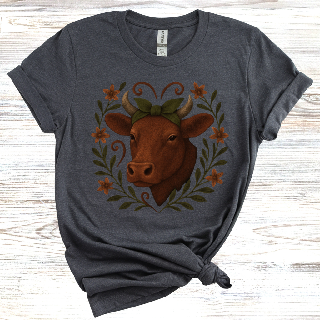 Vintage Cow Floral T-Shirt