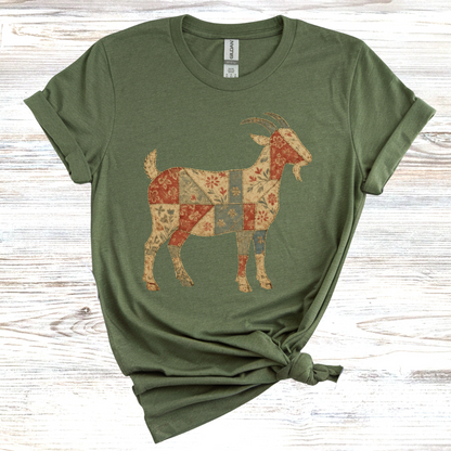Rustic Goat Quilt T-Shirt