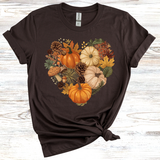 Autumn Heart Pumpkin T-Shirt