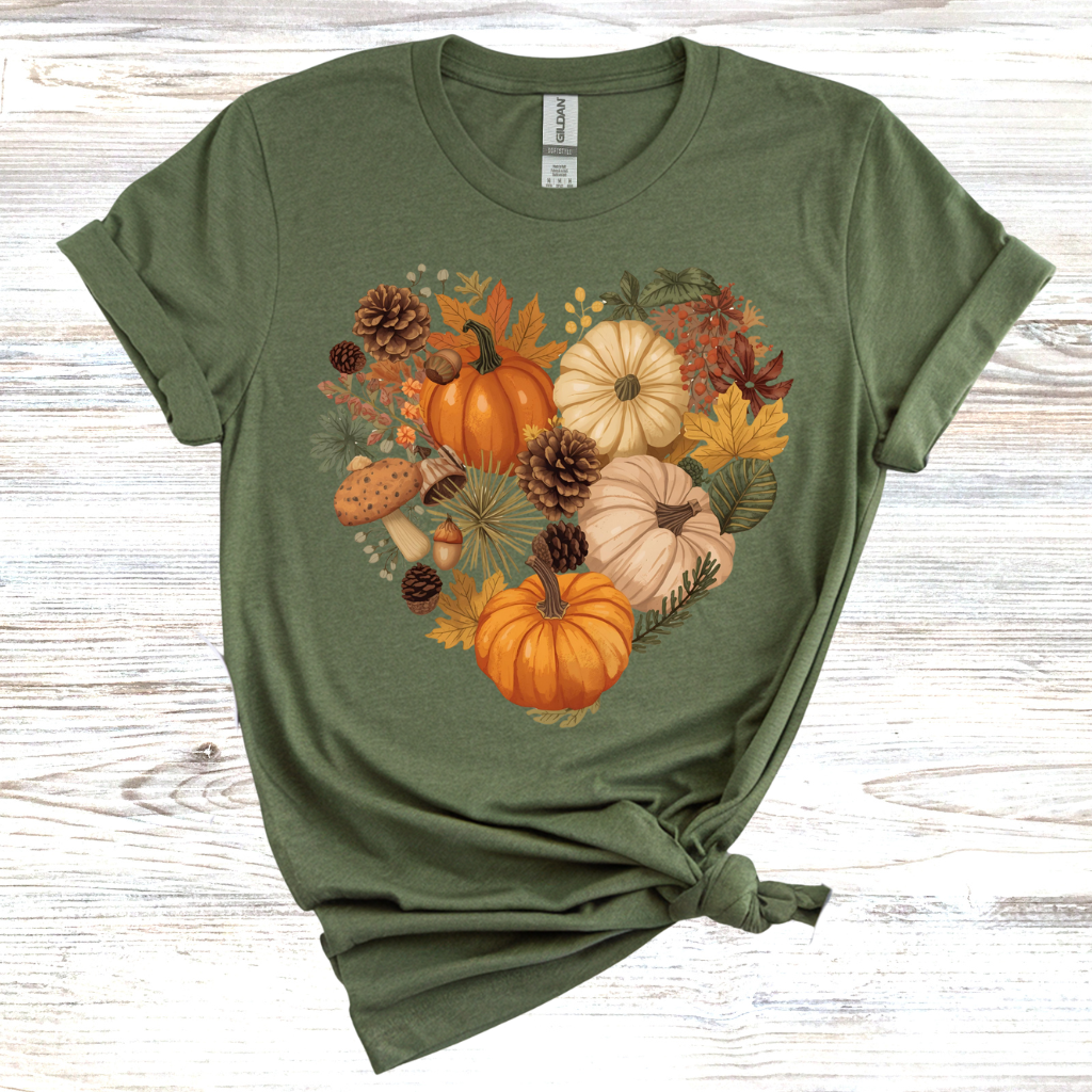 Autumn Heart Pumpkin T-Shirt