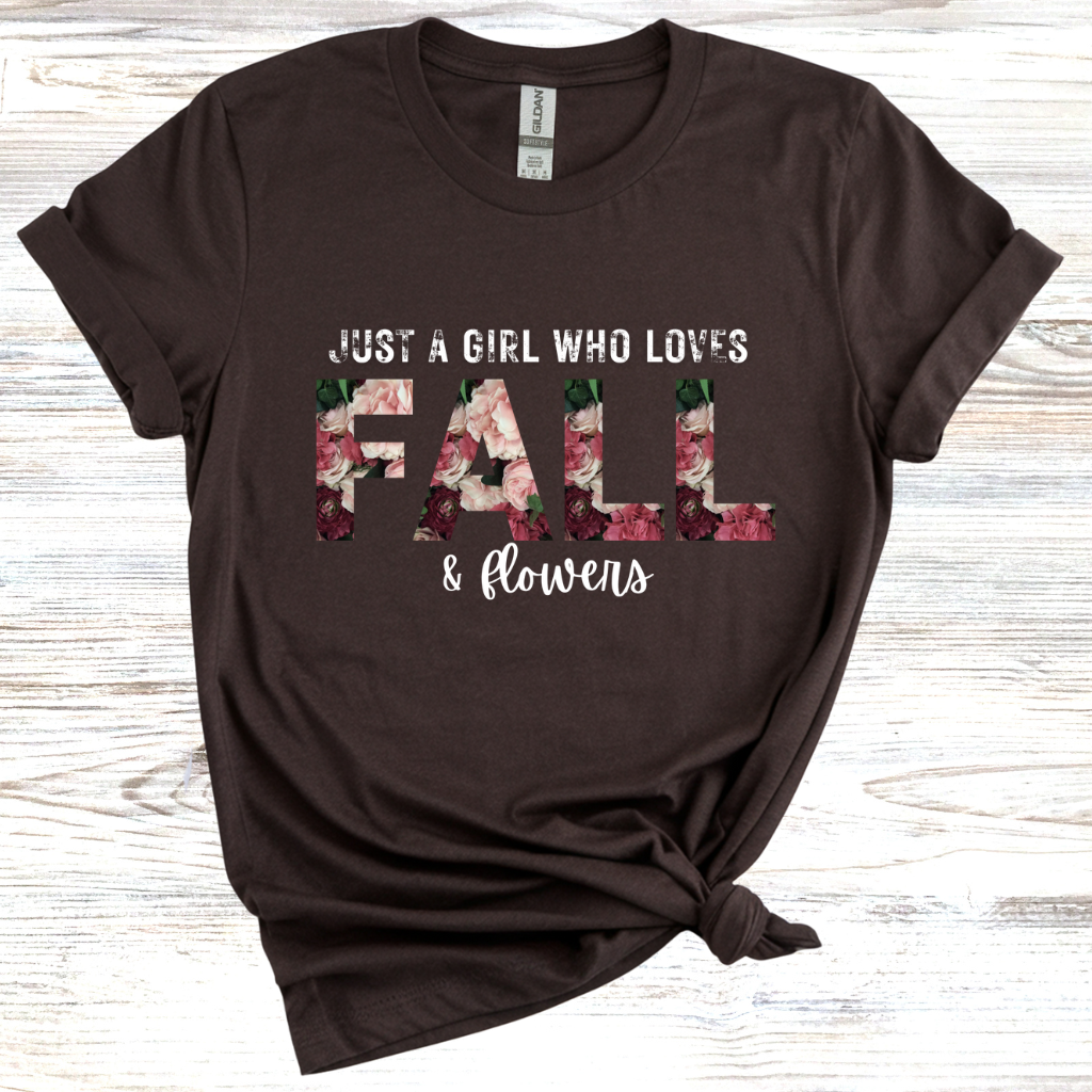 Just a Girl Who Loves Fall and Flowers T-Shirt