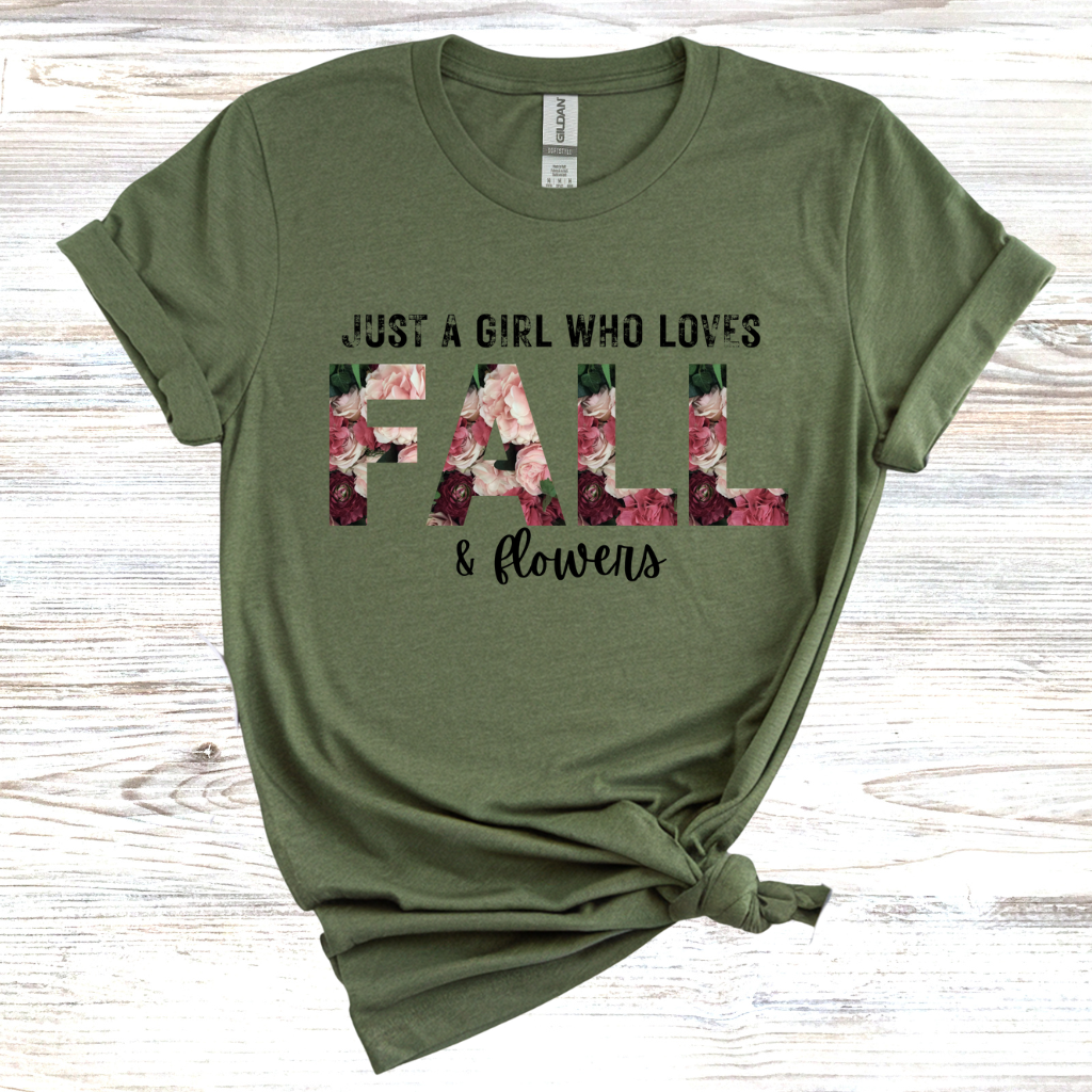 Just a Girl Who Loves Fall and Flowers T-Shirt
