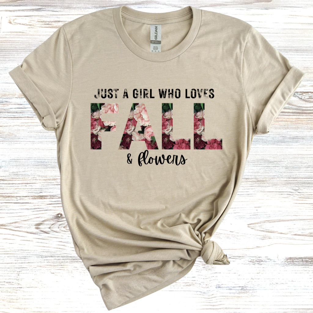 Just a Girl Who Loves Fall and Flowers T-Shirt