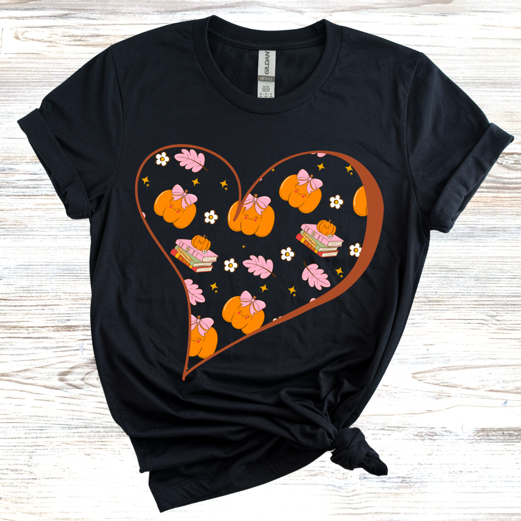 Fall Hearts and Books T-Shirt