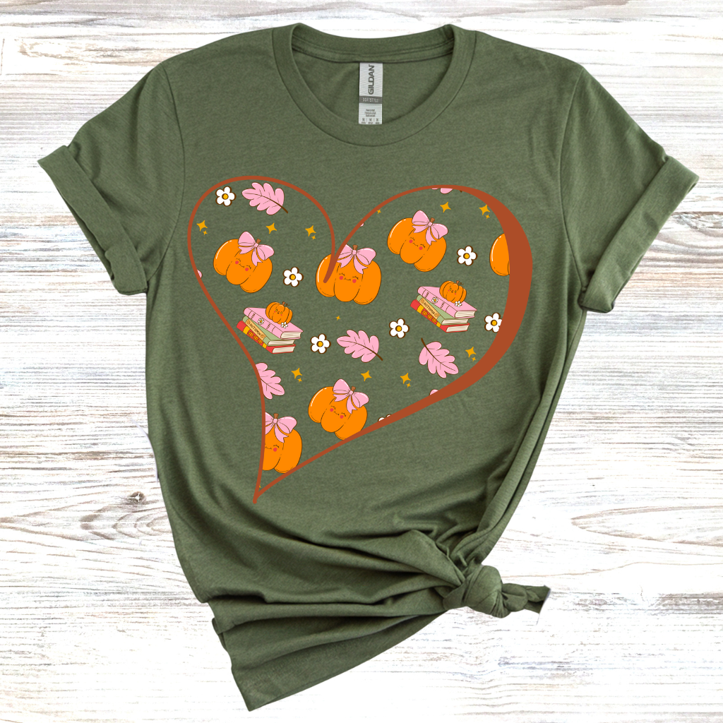 Fall Hearts and Books T-Shirt