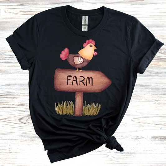 Farm Chicken Sign T-Shirt