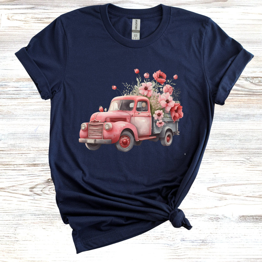 Vintage Floral Truck T-Shirt