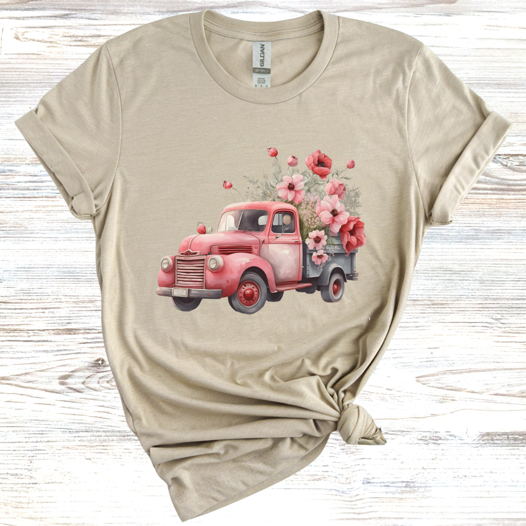 Vintage Floral Truck T-Shirt