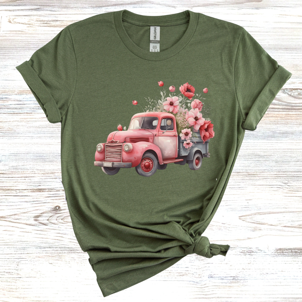 Vintage Floral Truck T-Shirt