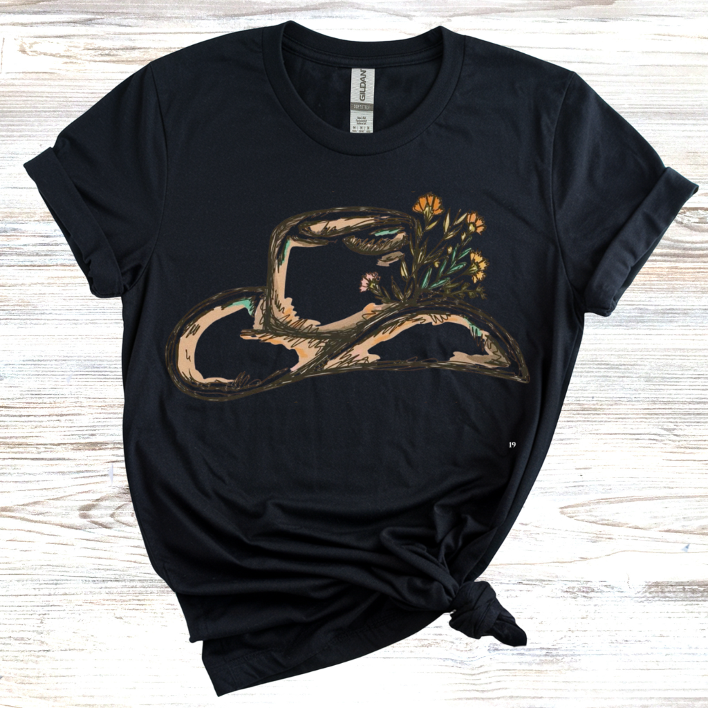 Floral Cowboy Hat T-Shirt