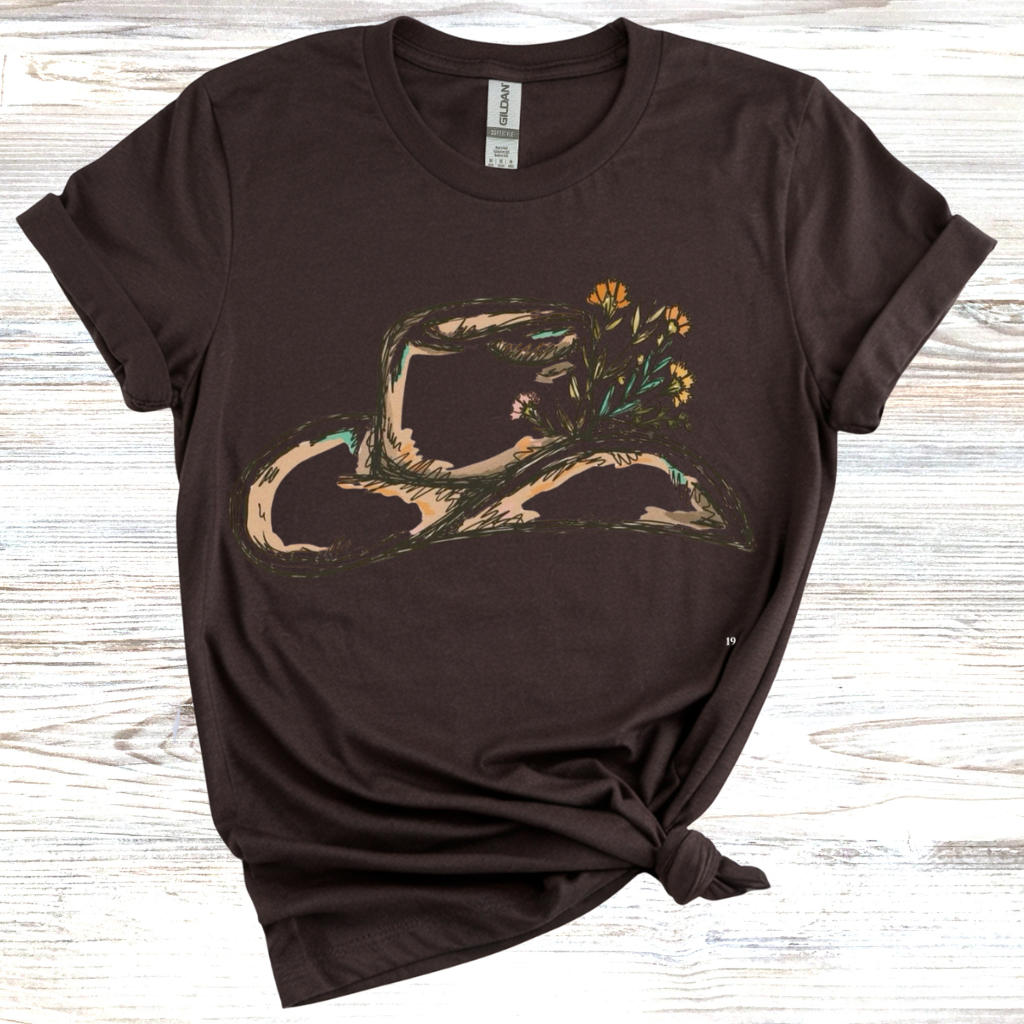 Floral Cowboy Hat T-Shirt