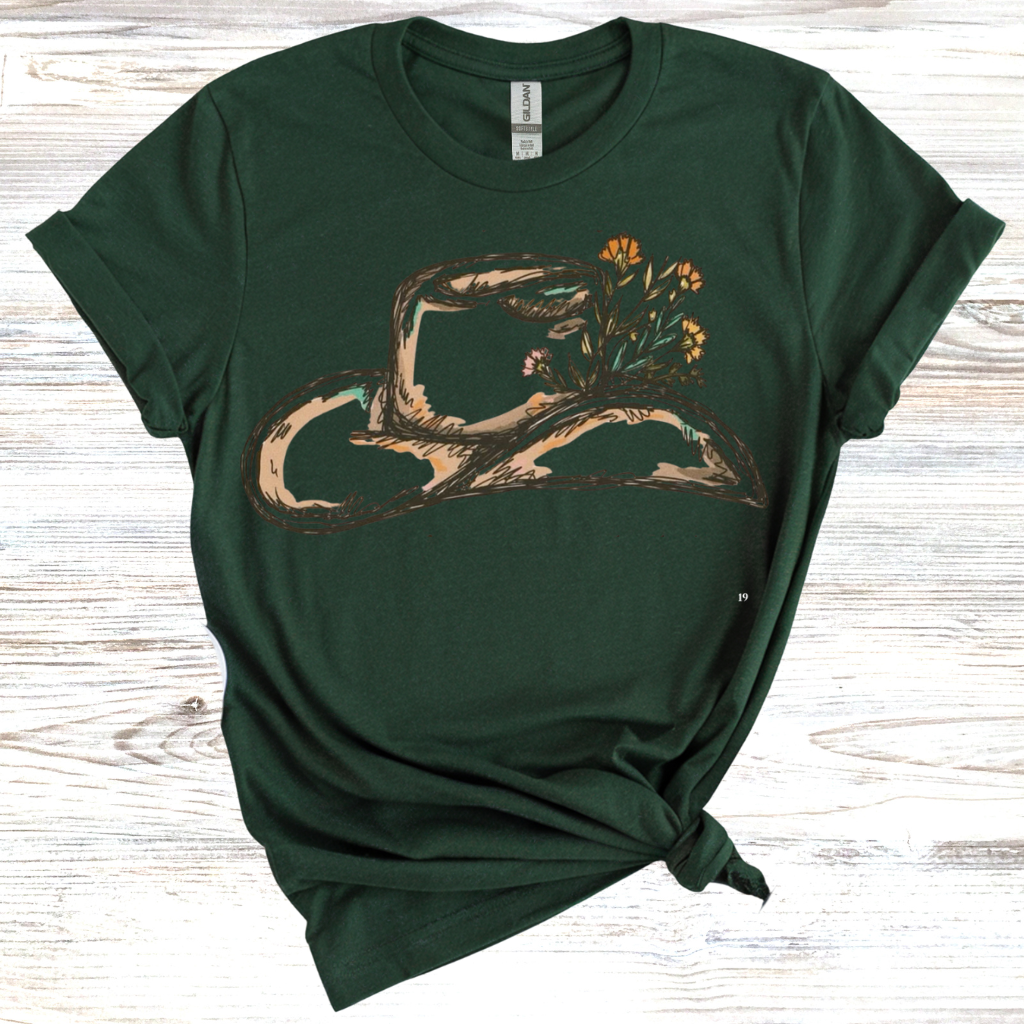 Floral Cowboy Hat T-Shirt