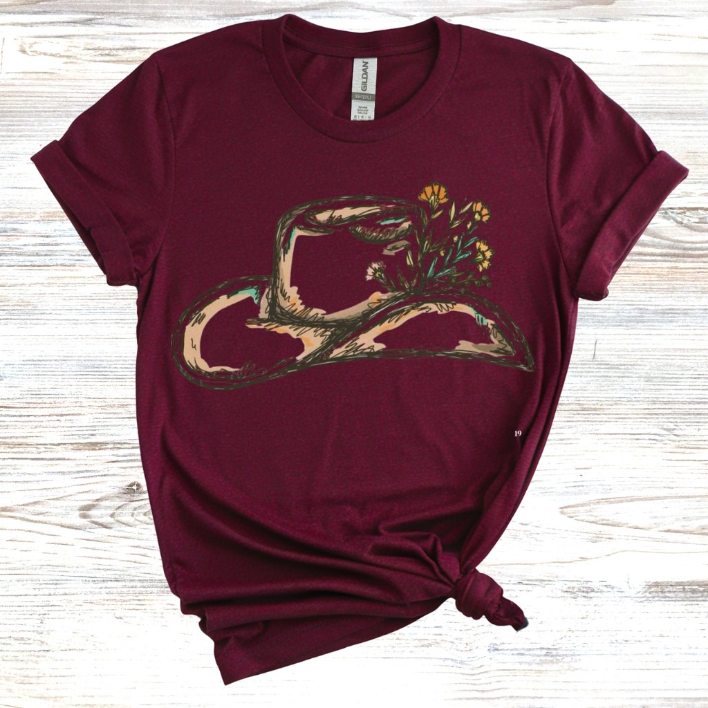 Floral Cowboy Hat T-Shirt