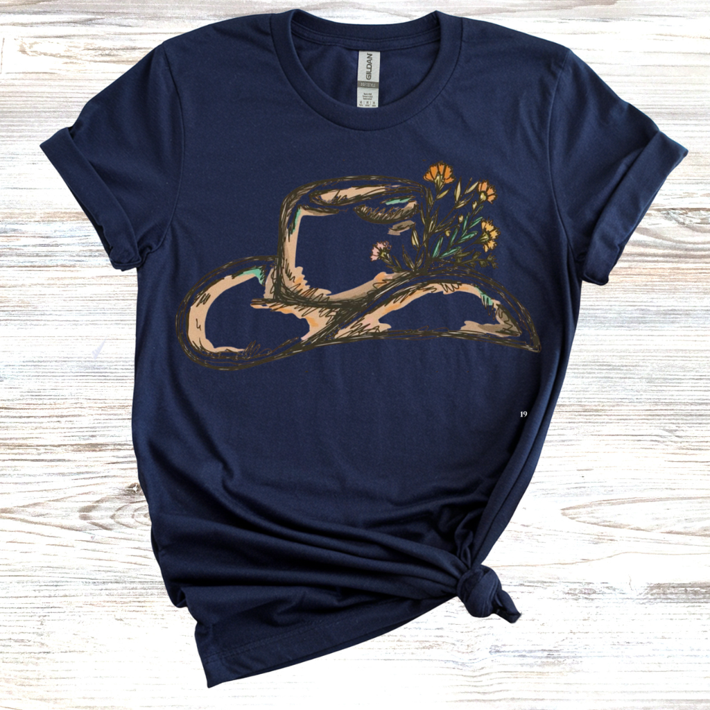 Floral Cowboy Hat T-Shirt