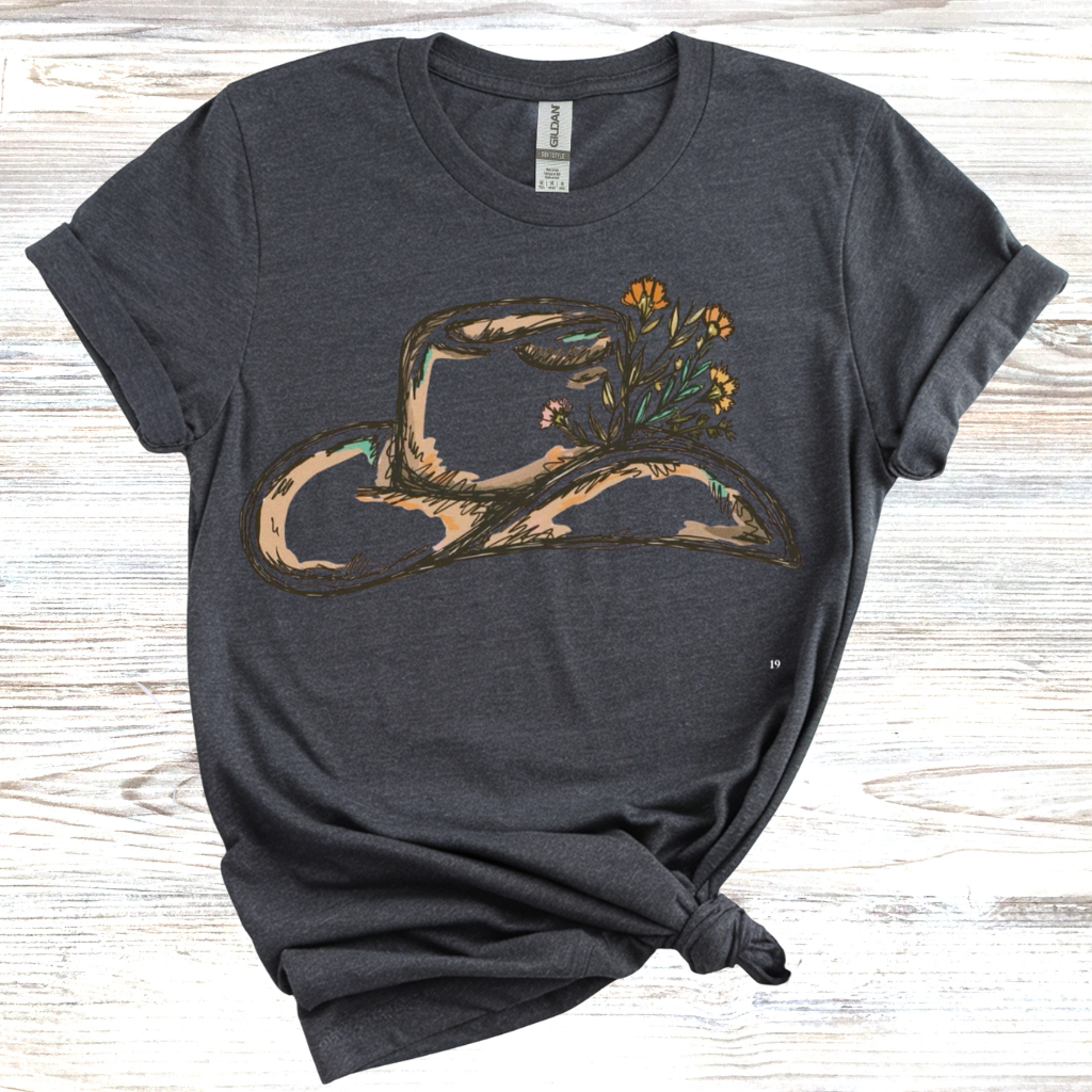 Floral Cowboy Hat T-Shirt