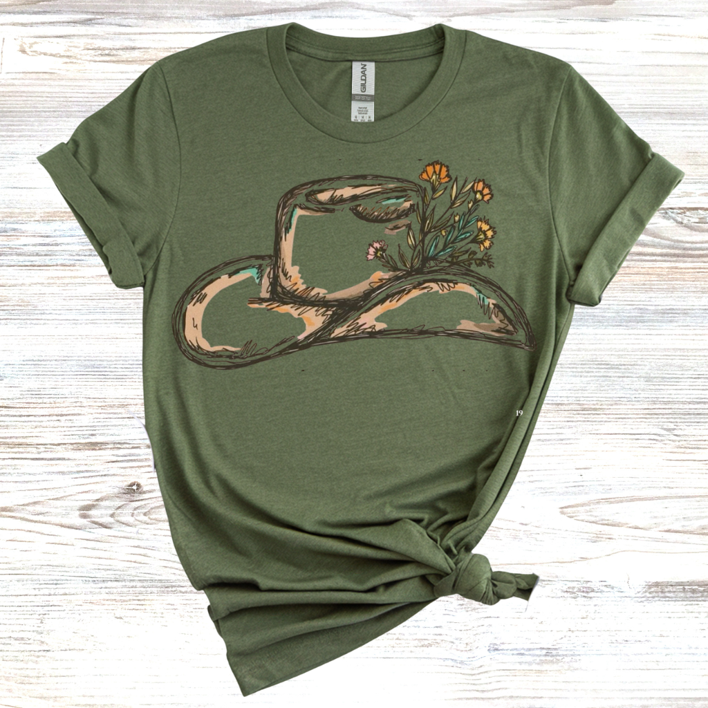 Floral Cowboy Hat T-Shirt