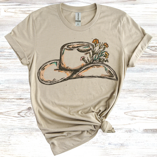 Floral Cowboy Hat T-Shirt
