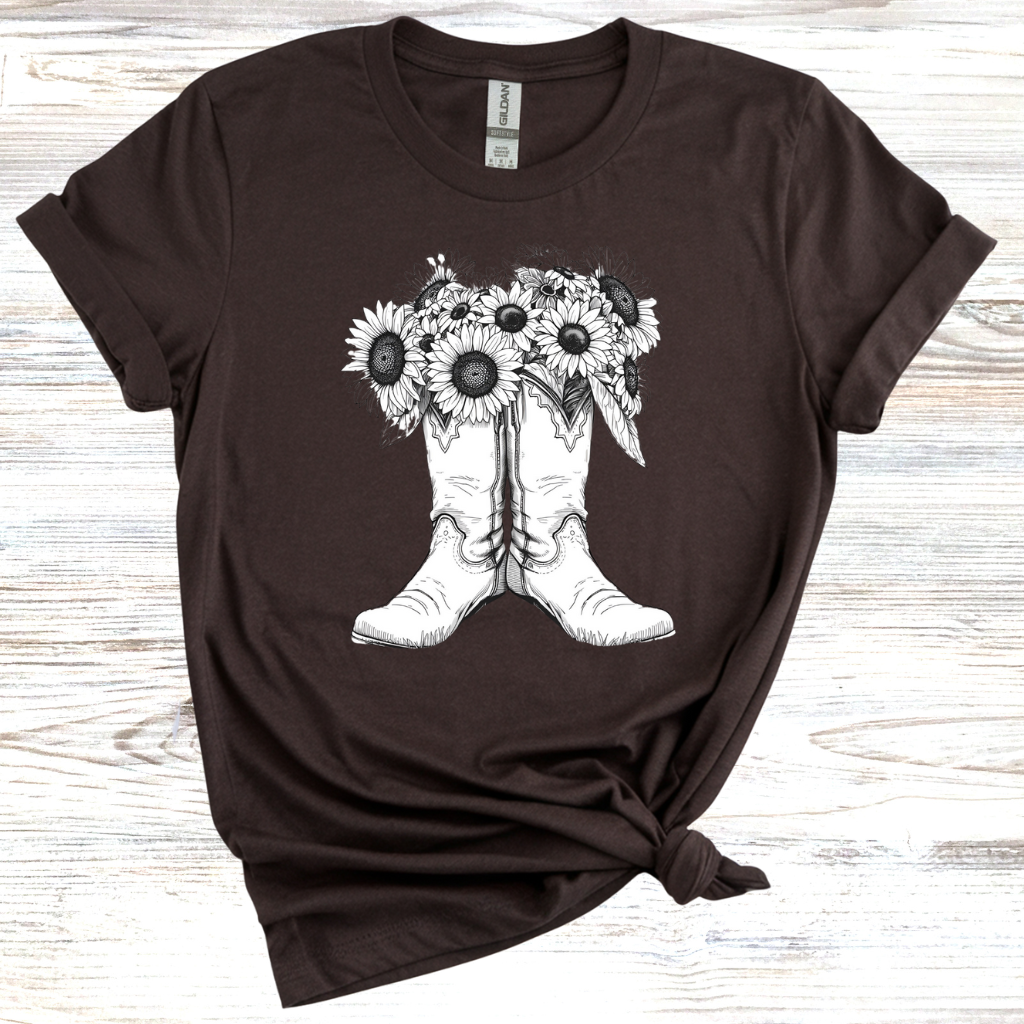 Floral Cowboy Boots T-Shirt