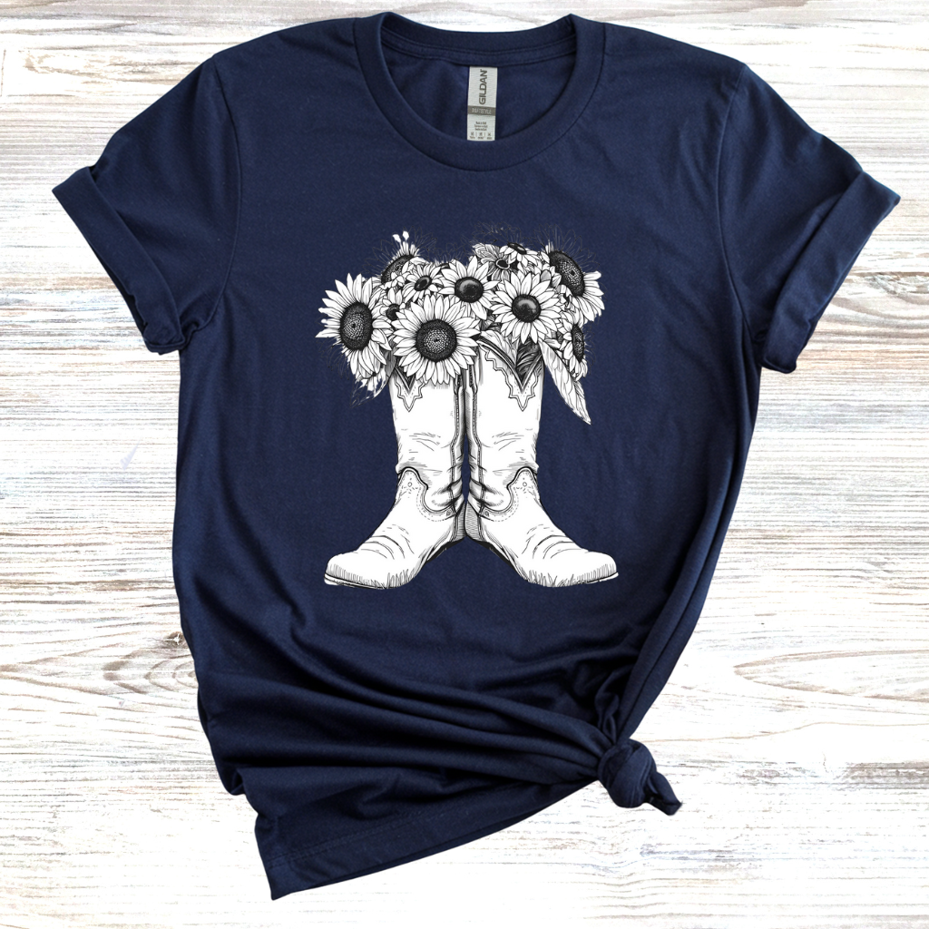 Floral Cowboy Boots T-Shirt
